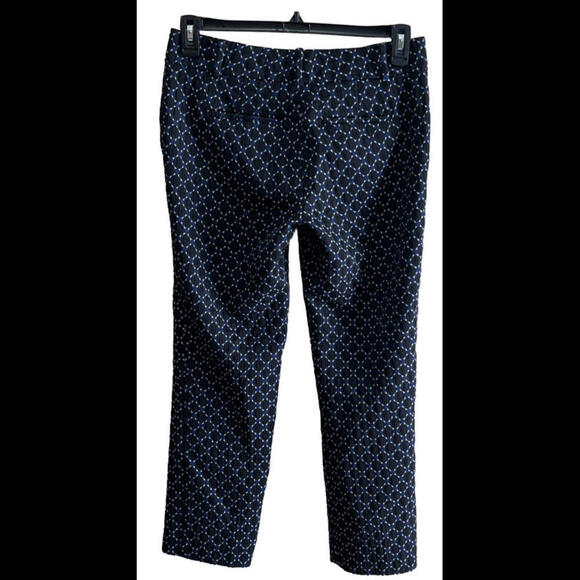 Ann Taylor Black Blue Geometric Print Devin‎ Fit Pants Size 4 - Picture 4 of 4
